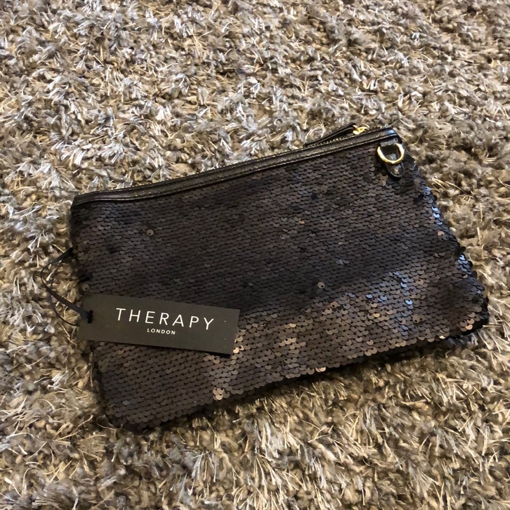 Therapy black sequence purse